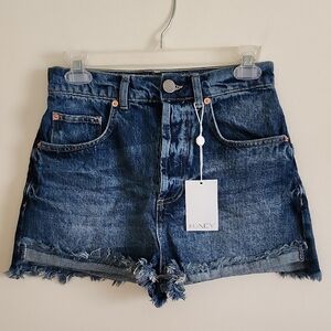 Raey Jean Shorts Medium Wash Blue Denim Shorts Cut Offs Daisy Dukes Sz 26 Waist